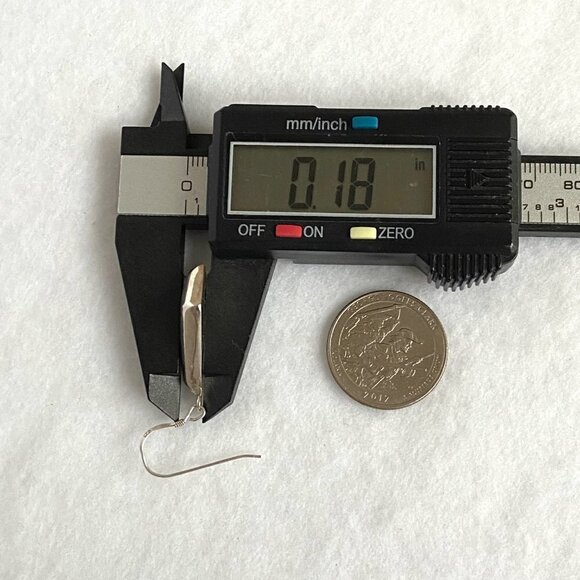 Sterling Silver 925 1.68" Kite Shaped Abalone Shell Inlay Dangle Earrings - Picture 15 of 16